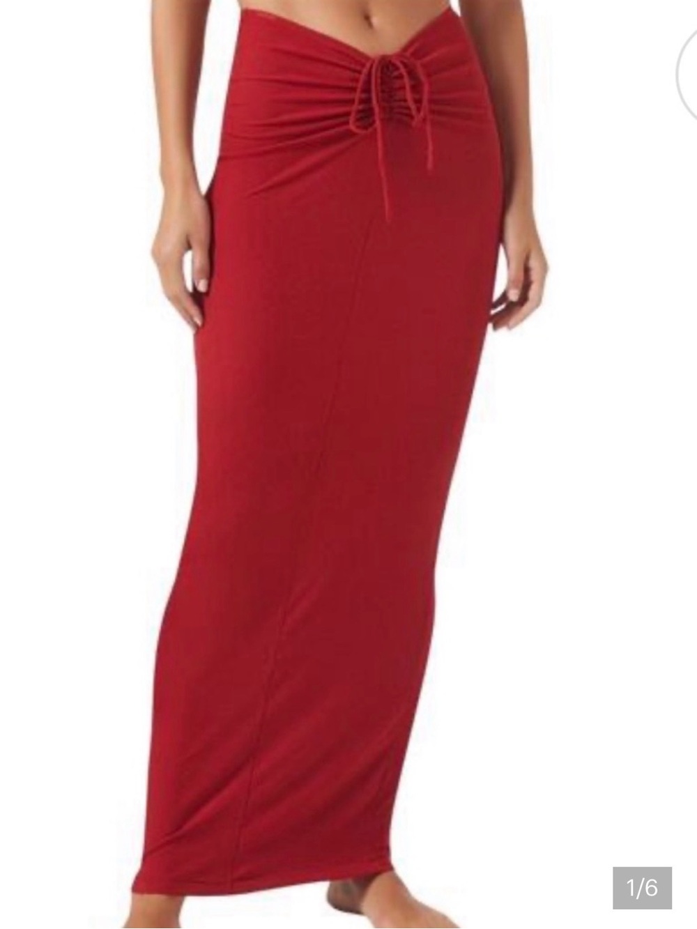 NWT SKIMS soft lounge ruched skirt in BRICK